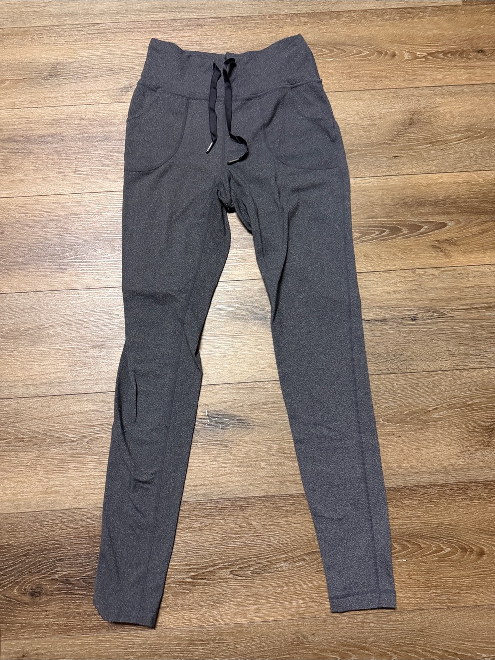 Lululemon Charcoal Gray Drawstring Ponte Leggings